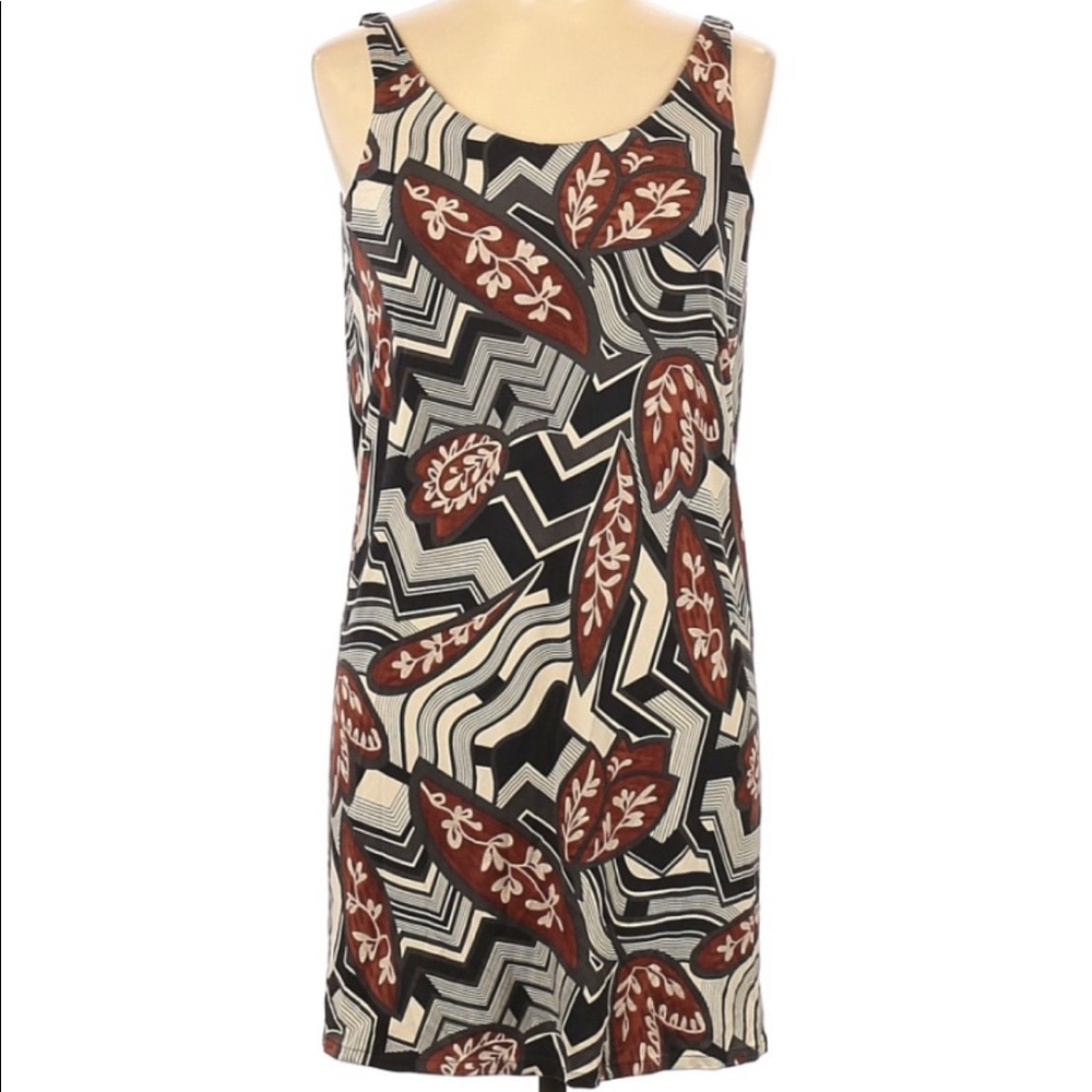 Ali ro 100% silk botanical graphic backless dress size 12
